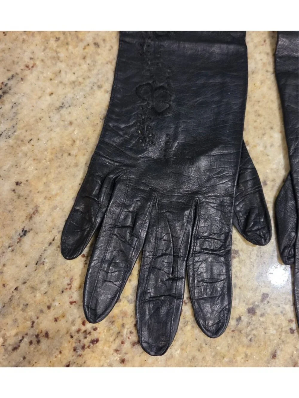 Vintage Womens Size S Black Leather Formal 12
